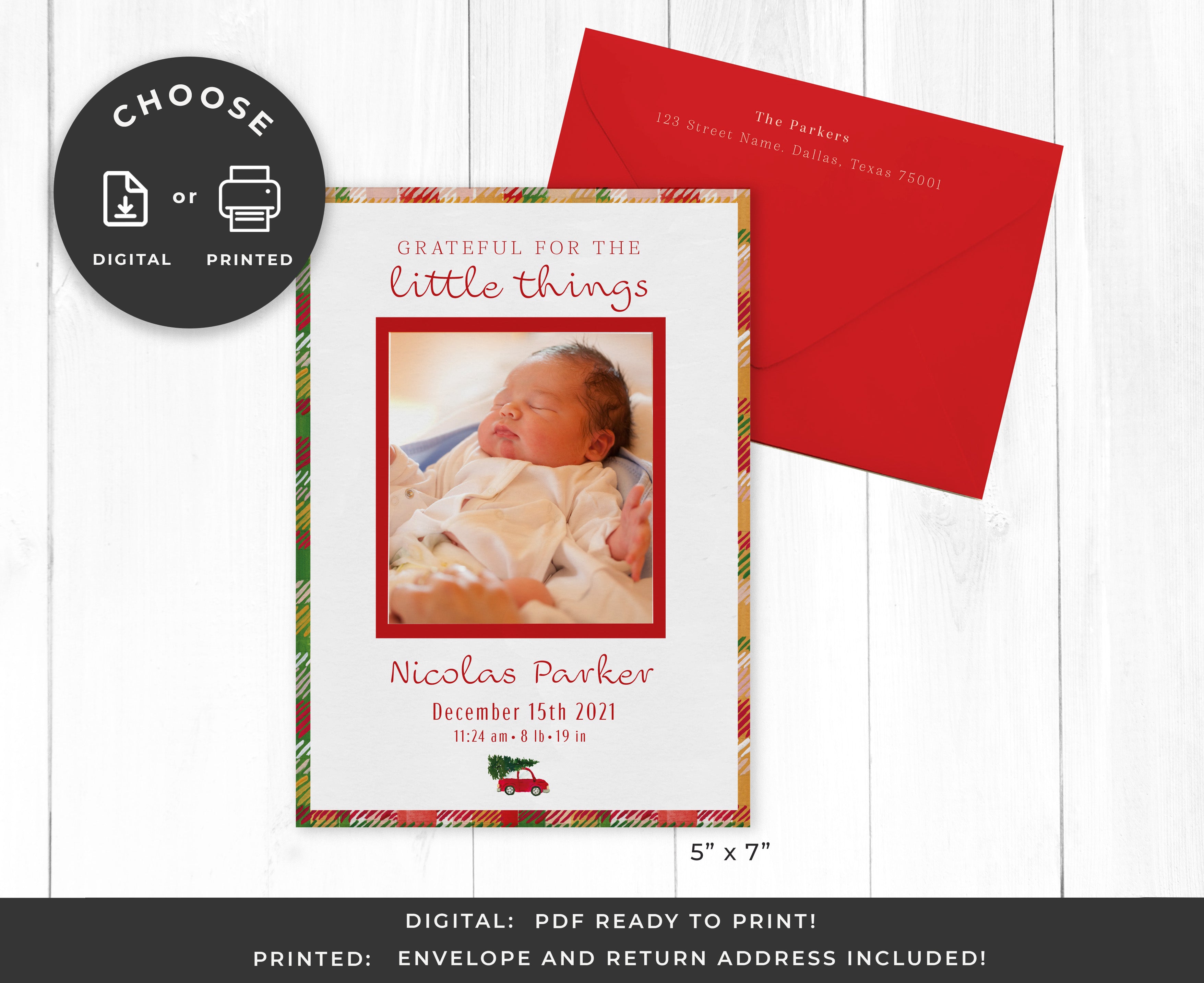 Baby First Christmas Photo Card