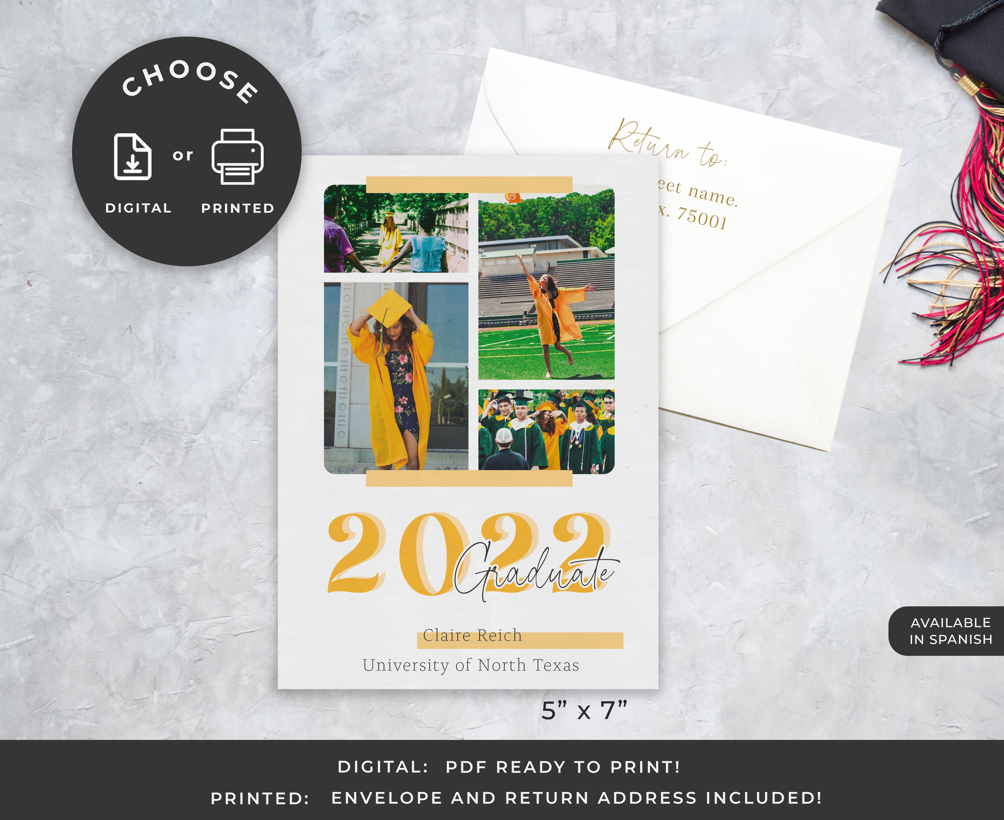 PHOTO GALLERY YELLOW GRADUATION CARD