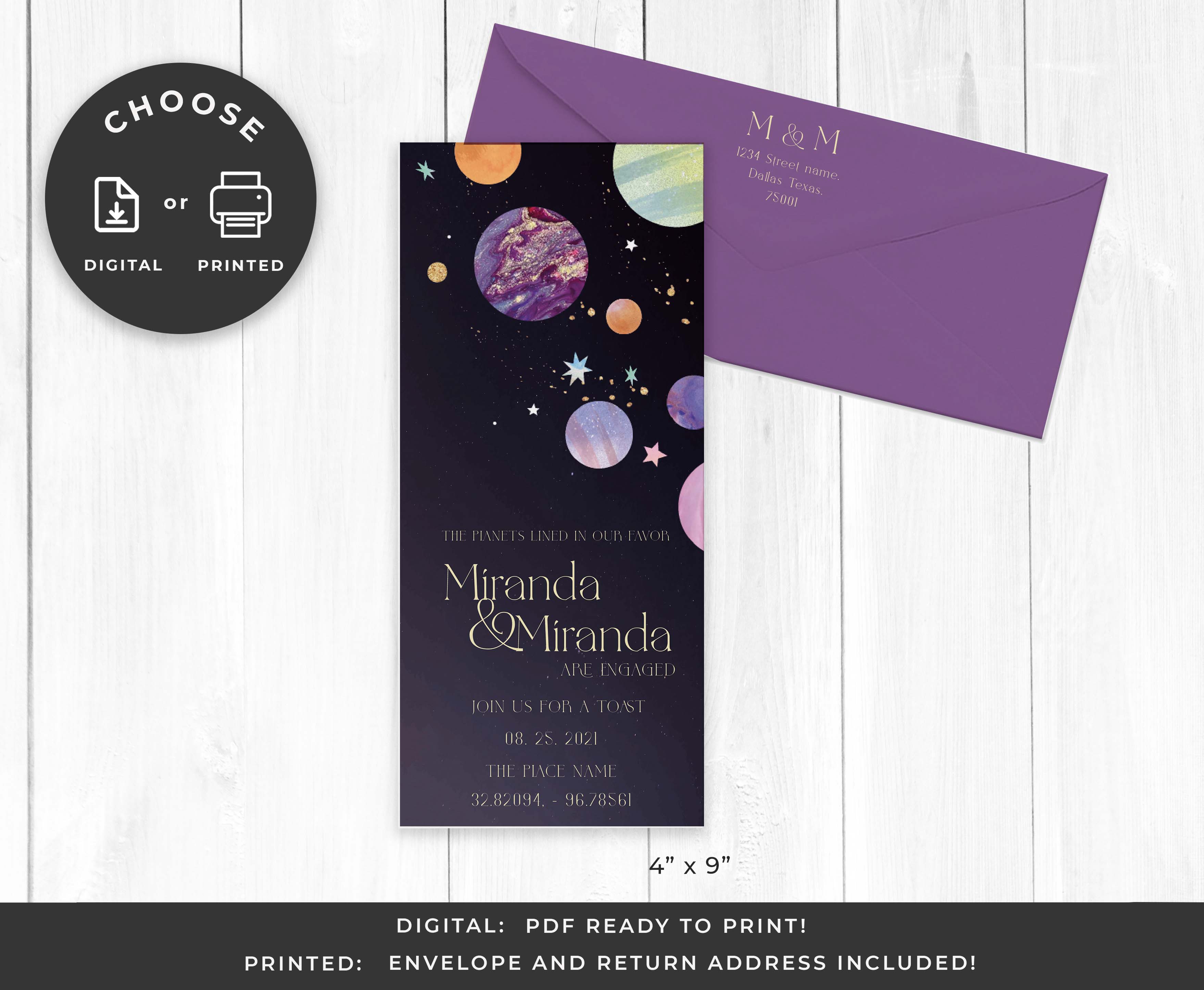 Galaxy Engagement Party Invite