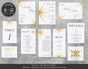 GOLD CELESTIAL STAR WEDDING SUITE