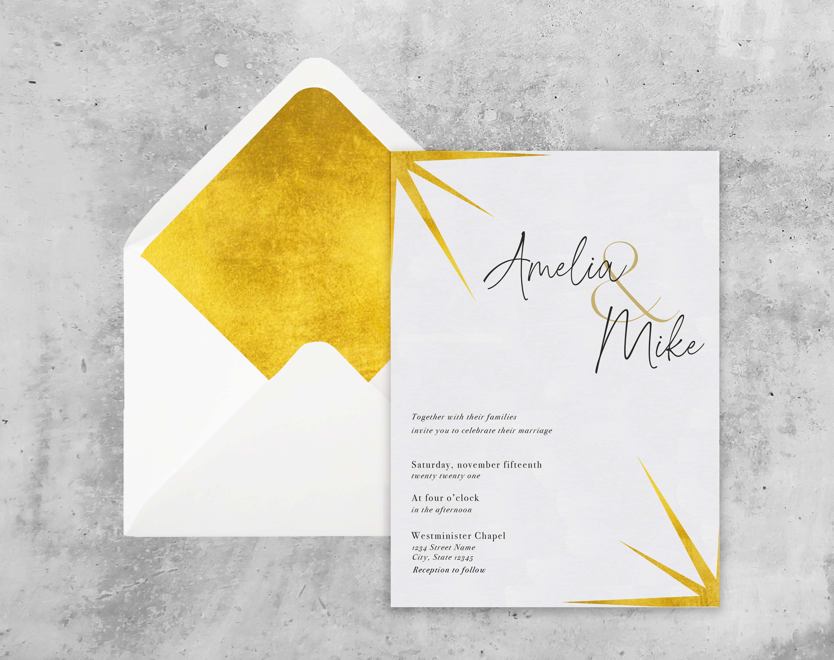 GOLD CELESTIAL STAR WEDDING SUITE