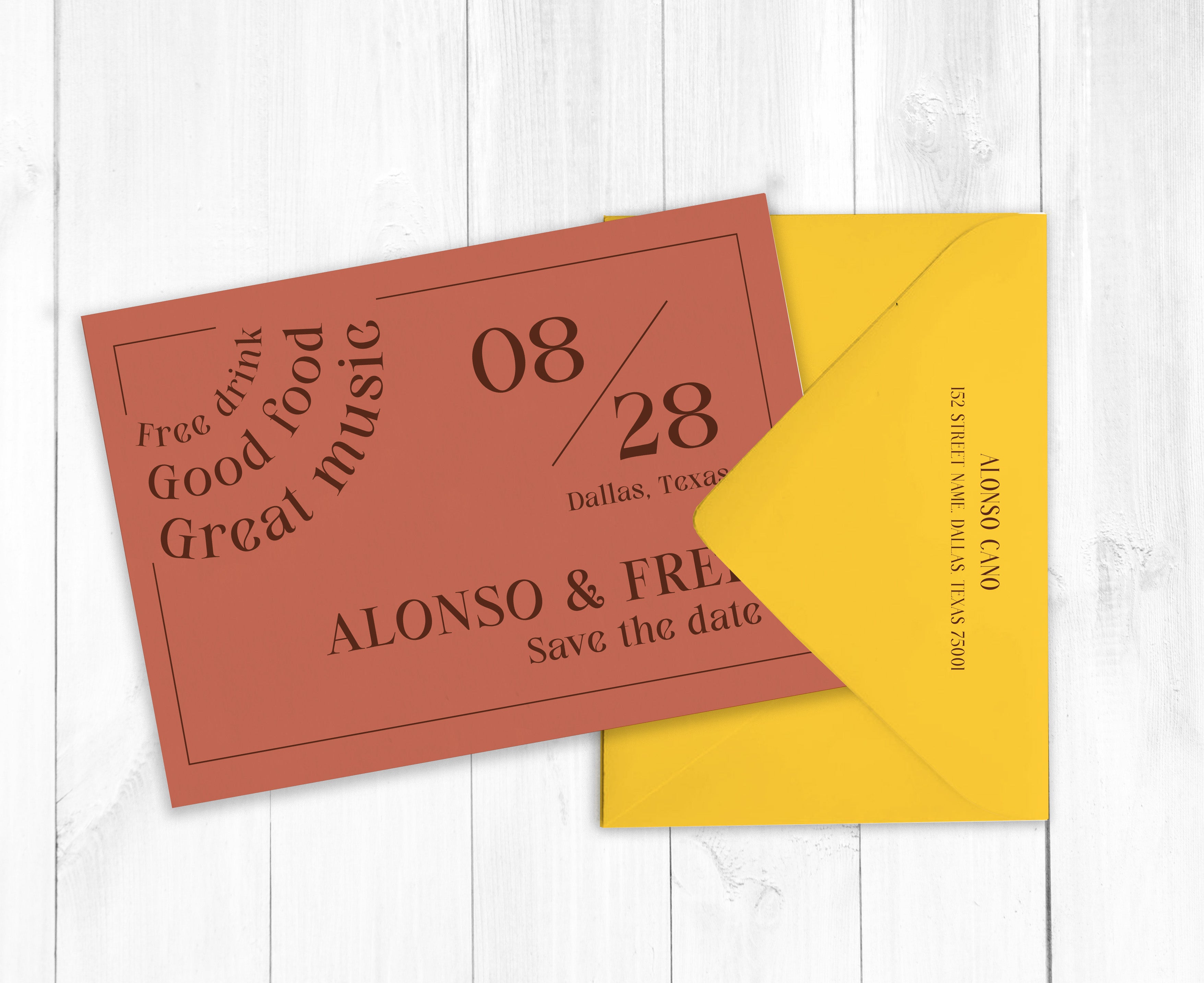 Drink and Dance Save the Date Card