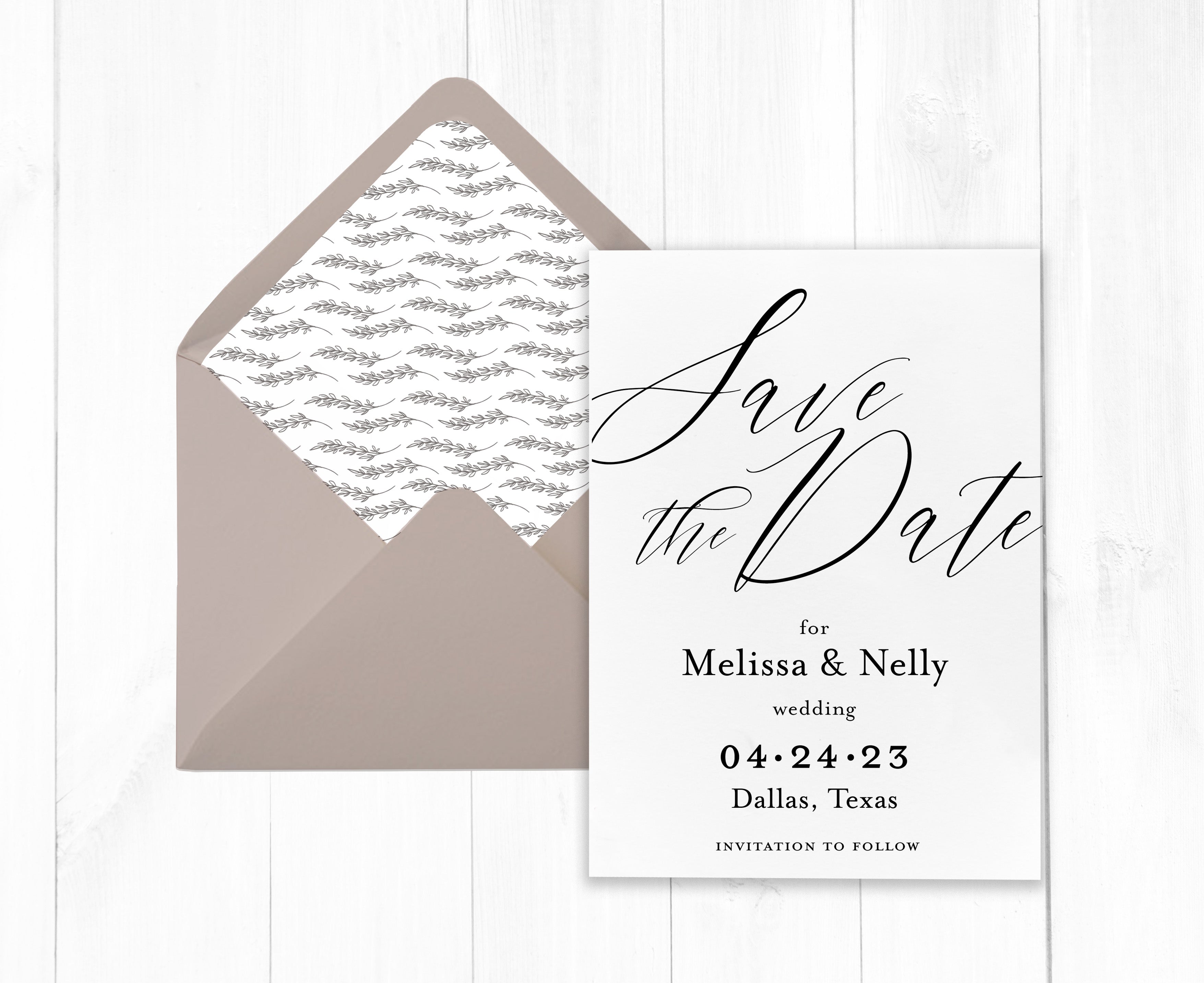 Elegant Wedding Save the Date Card